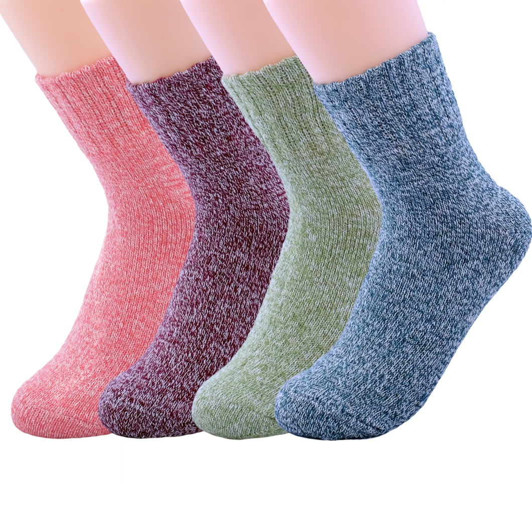 Winter Women Socks 5 Pairs Thick Knit Wool Socks Women Vintage Fuzzy Socks  for Women Assorted Color Womens Socks 